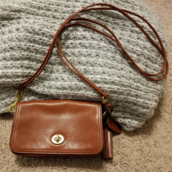 cognac leather crossbody bag